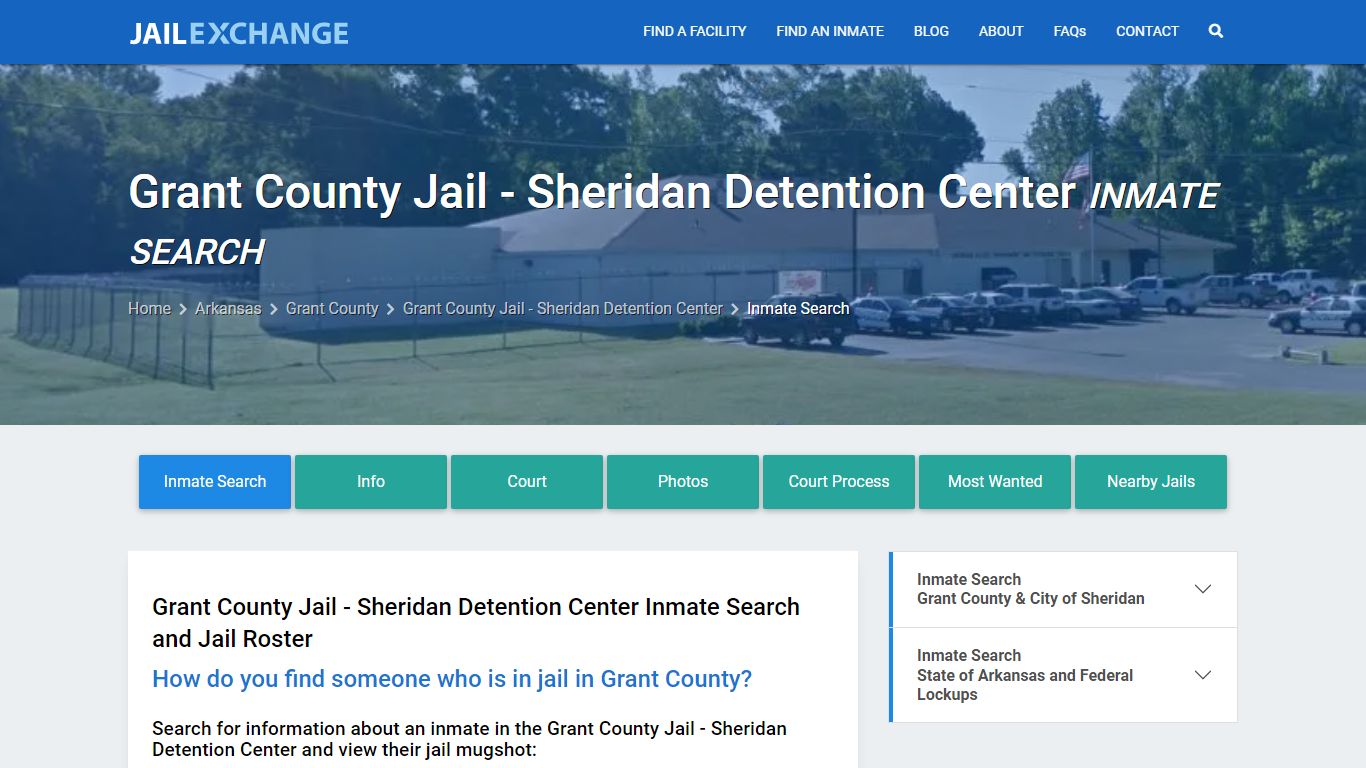 Grant County Jail - Sheridan Detention Center Inmate Search