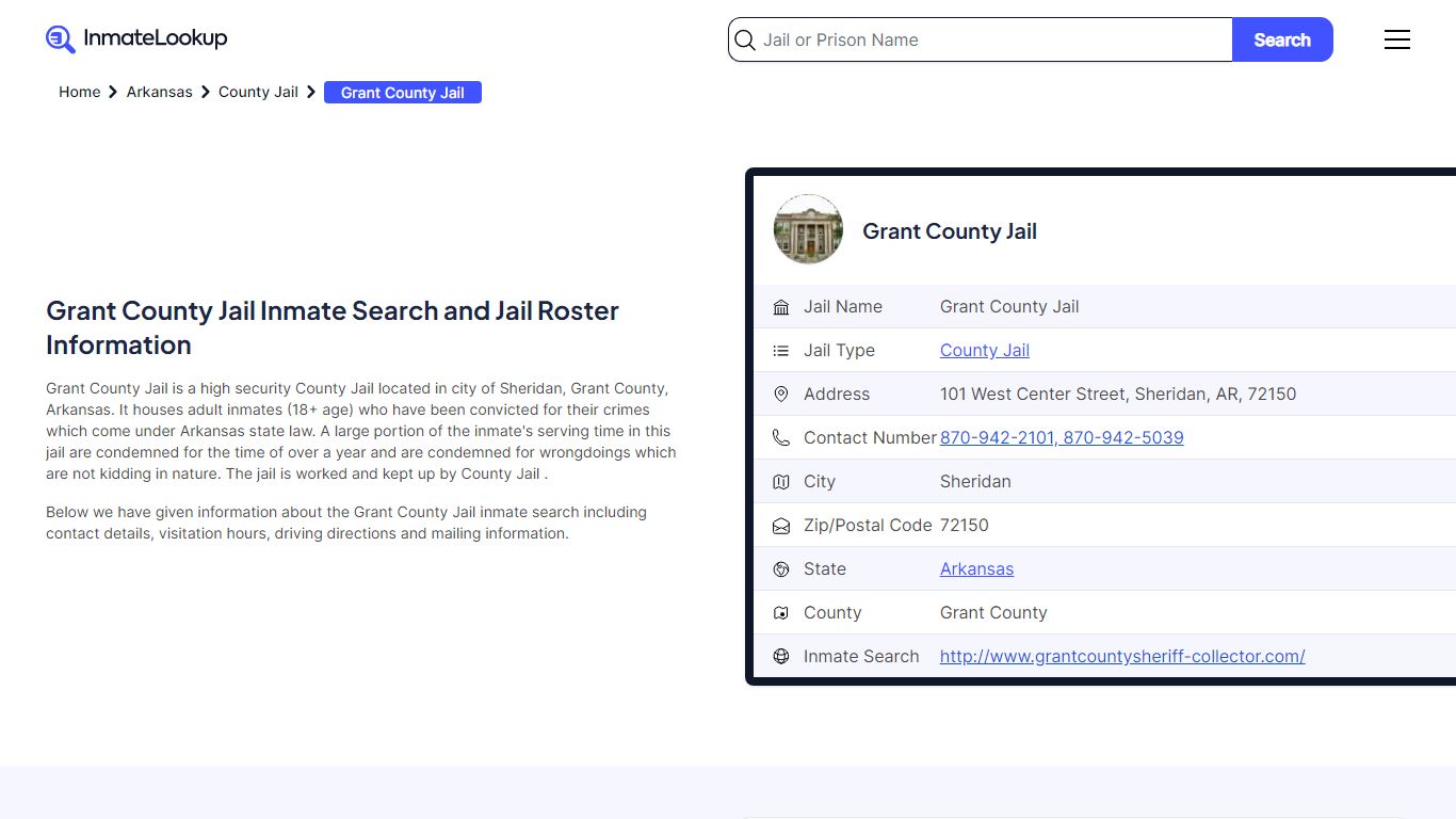 Grant County Jail Inmate Search and Jail Roster Information - Inmate Lookup