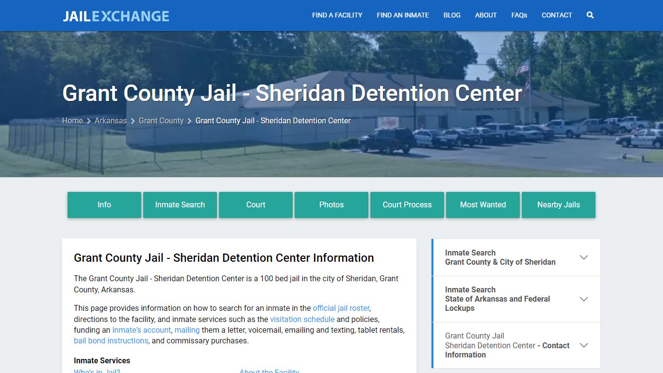 Grant County Jail - Sheridan Detention Center, AR Inmate Search ...